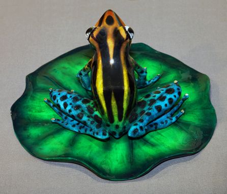 Custom Made Gorgeous Color "Lily Pad" Bronze Statue Figurine Amphibian Limited Edition Signed Numbered
