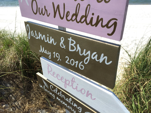 Custom Made Rose Gold Wedding Decor, Beach Welcome Wedding Sign