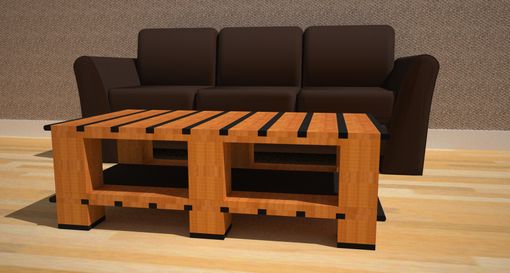 Custom Made Tiger Stripe Coffee Table In 1x2 Block Style
