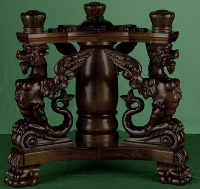 Custom Made Hand Carved Gargoyle Table
