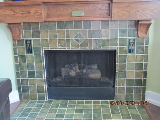 Custom Craftsman Fireplace Surround by Cottage Crafts Tile | CustomMade.com