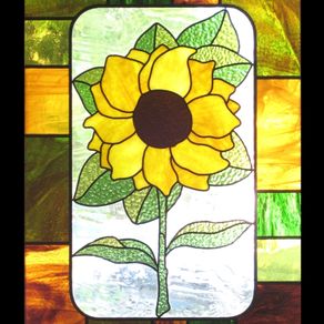 Hand Crafted Poppies Floral Stained Glass Window by Windflower