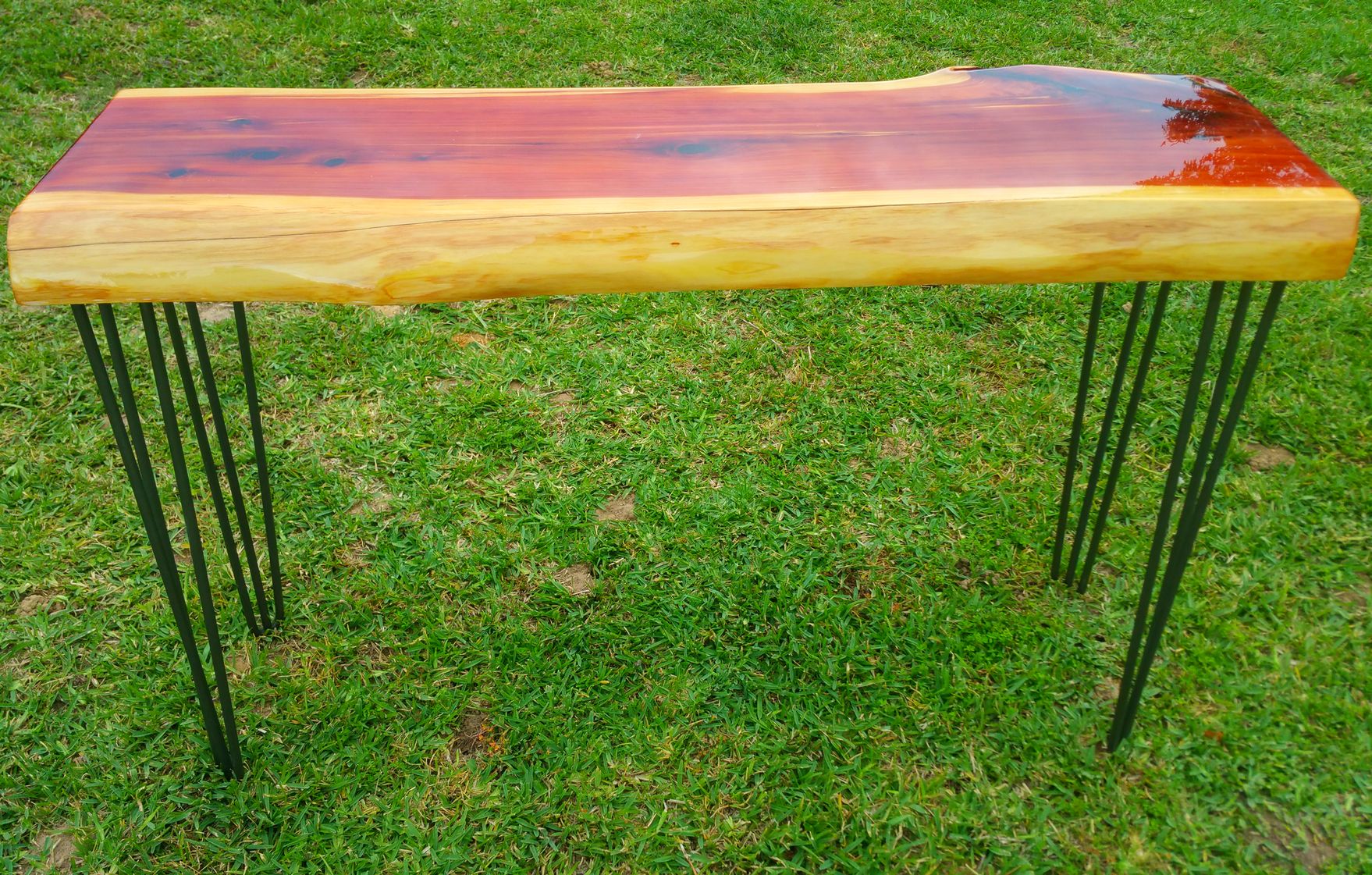Hand Crafted Live Edge Cedar Console Table by Montgomery Woodwrights