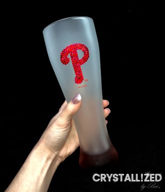 Custom Made Crystallized Any Sports Team Logo Pilsner Glass Beer Bling European Crystals Bedazzled Phillies