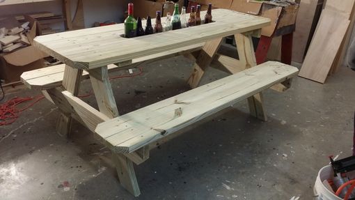 Custom Made Picnic Table With Built In Wine Chiller !