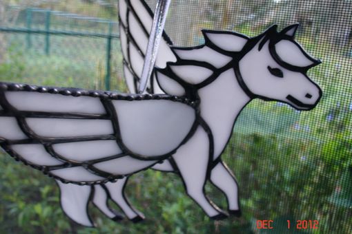 Custom Made 3d Stained Glass Pegasus In