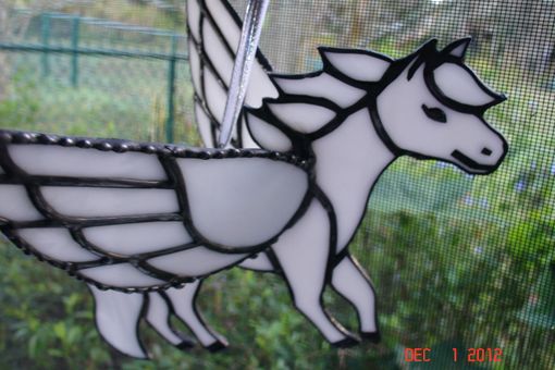 Custom Made 3d Stained Glass Pegasus In