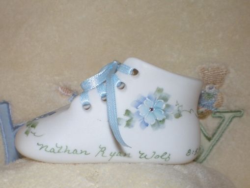 Custom Made Porcelain Baby Shoe - Boys