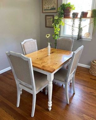 Custom Made Grimmway Farmhouse Style Dining Table - White Farmhouse Dining Table