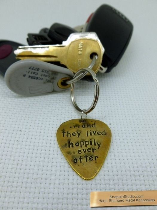 Handmade Guitar Pick Keychains by Snappin Studio