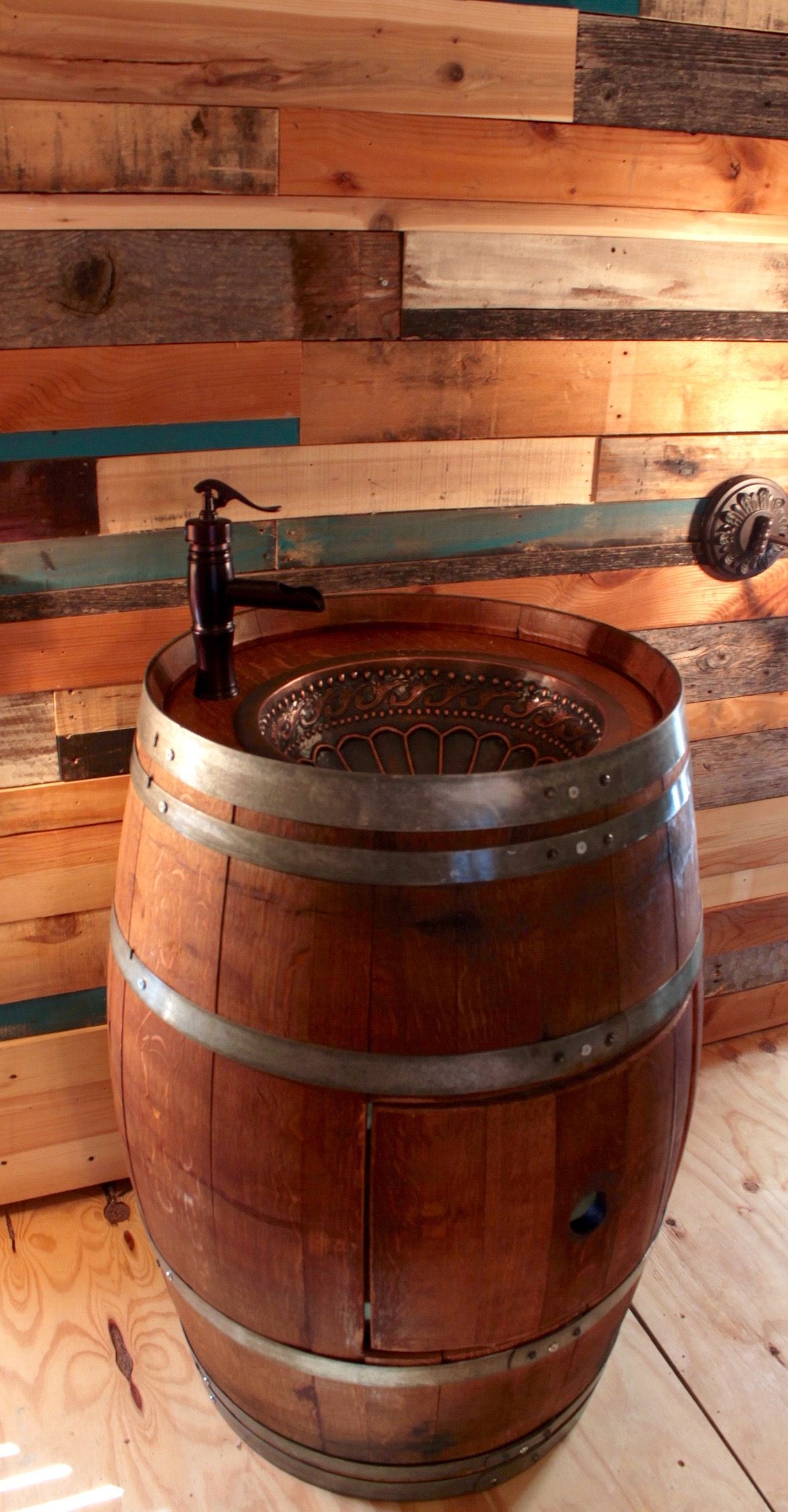 Buy a Custom Made Wine Barrel Copper Sink Vanity, made to ...