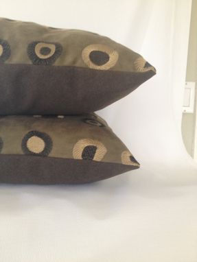 Custom Made Faux Suede Tan And Brown Pillow Cover