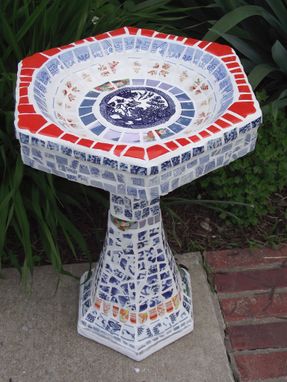 Custom Made Full Size Mosaic Birdbath