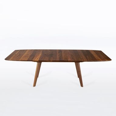Custom Made Expandable Dining Table In Solid Walnut With Two Leaves - Seats 4-8 "Bela"