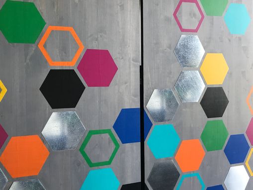 Custom Made Mod Honeycomb 60x40 - Wood Wall Art, Panel Art, Metal Wall Art, Modern Wall Art, Wall Decor
