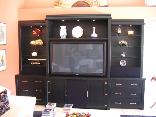 Custom Made Oriental Style Display And Media Cabinet