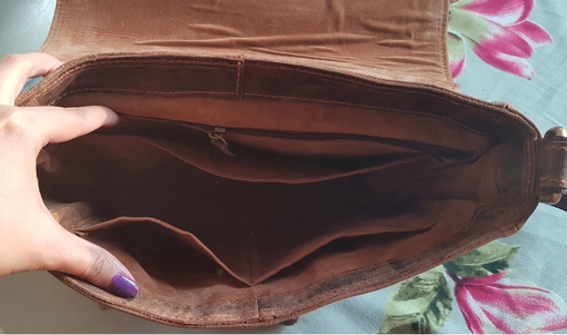 Custom Made Distressed Brown Leather Crossbody Purse Vintage Bag Shoulder Bag, 70s Purse, Hippie Purse