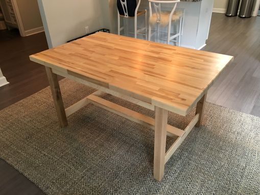 Custom Made Birch Butcher Block Dining Table