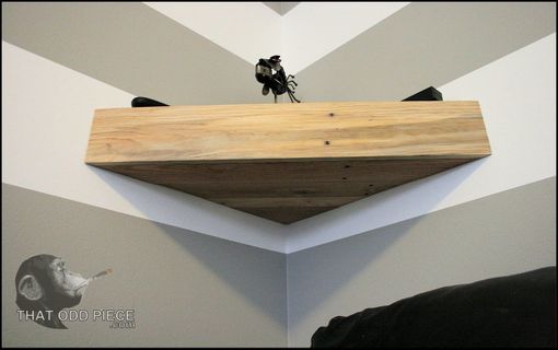 Buy A Custom Made Reclaimed Hardwood Corner Floating Shelf With