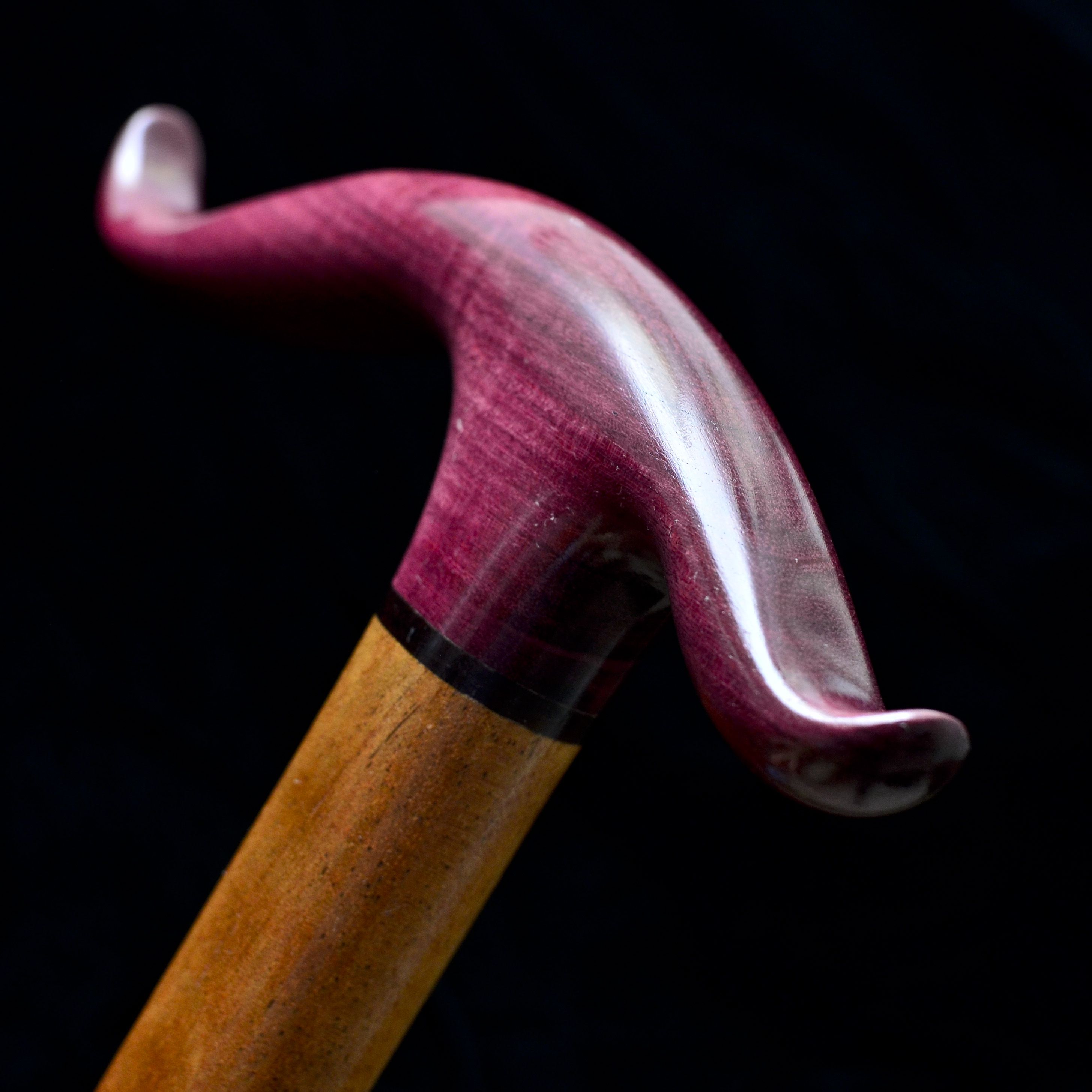 Hand Crafted Handmade Walking Cane In Purpleheart Ebony And Mahogany Woods Walking Stick By 0285