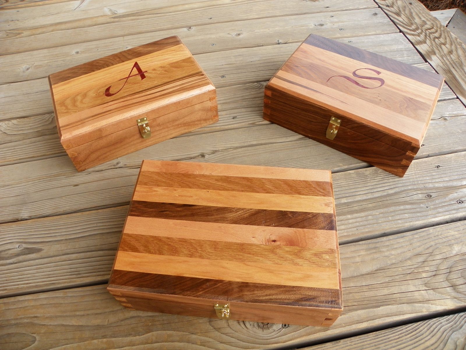 Custom Made Dovetailed Box Using Four Wood Types by Elegant Woodworking  Gifts