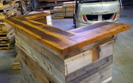 Custom Made Reception Desk Made From Antique Oak & Barn Wood