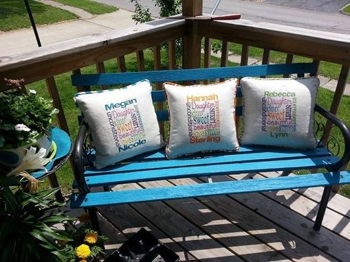 Custom Made Beautiful 16" Embroidered Subway Art Pillows For Mom, Grandma, Sister, Daughter Or Friend