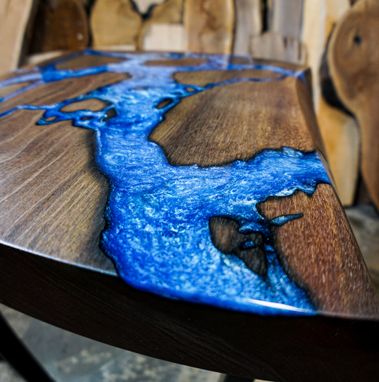 Custom Made Fractal River End Table