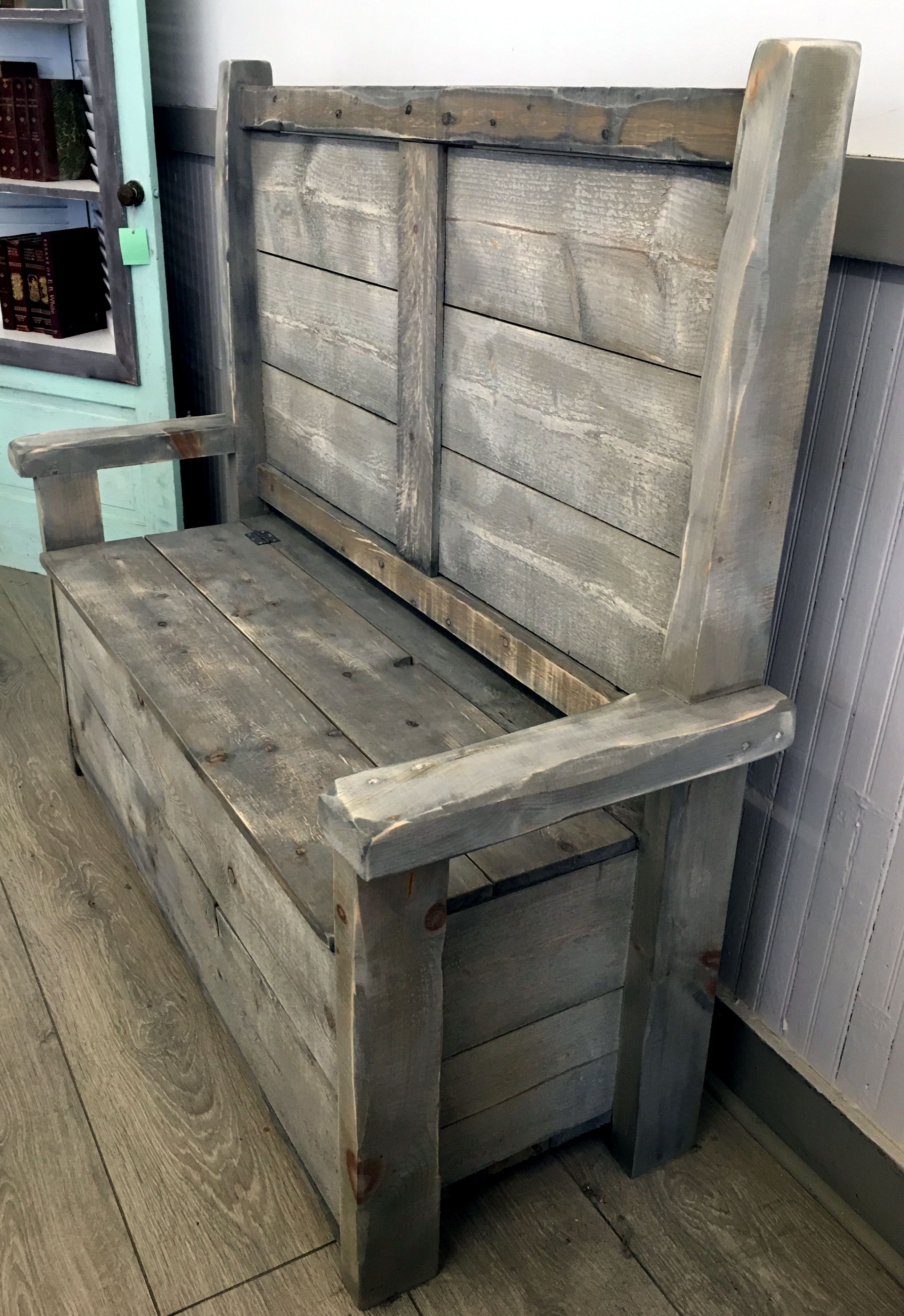 Buy Custom Rustic Reclaimed Wood Bench With Storage / Farmhouse / Farm