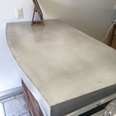 Custom Made Reclaimed Wood And Concrete Reception Desk