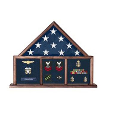 Custom Made Flag And Medal Display Case, Shadow Box, Combination Flag/Medal