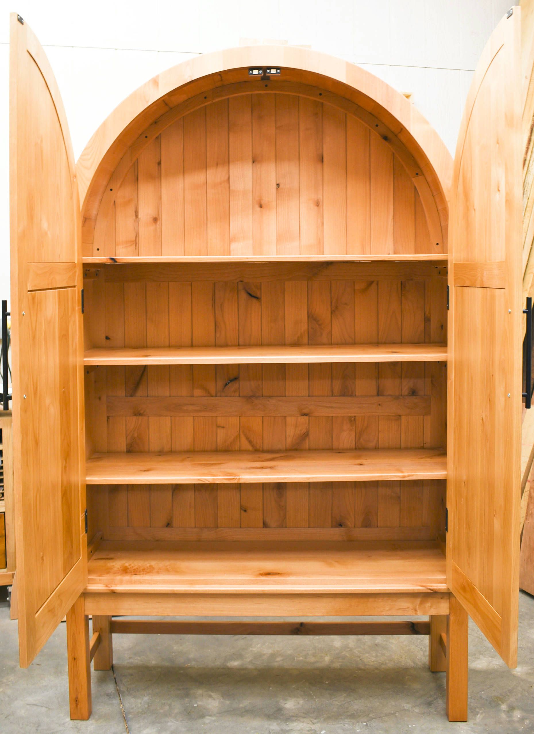 Custom Round Top Storage by The Wood Hobbit