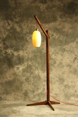 Custom Made Egret Lamp: Walnut / Cotton Color Cord / East Fork Pottery Shade / Japanese Joinery Assembly