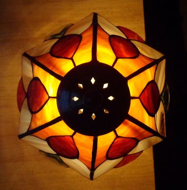 Custom Made Edwardian Style Stained Glass Lamp