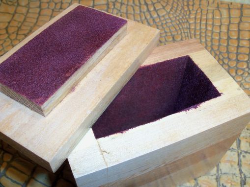 Custom Made Wooden Trinket Box With Diamond-Shaped Inlay