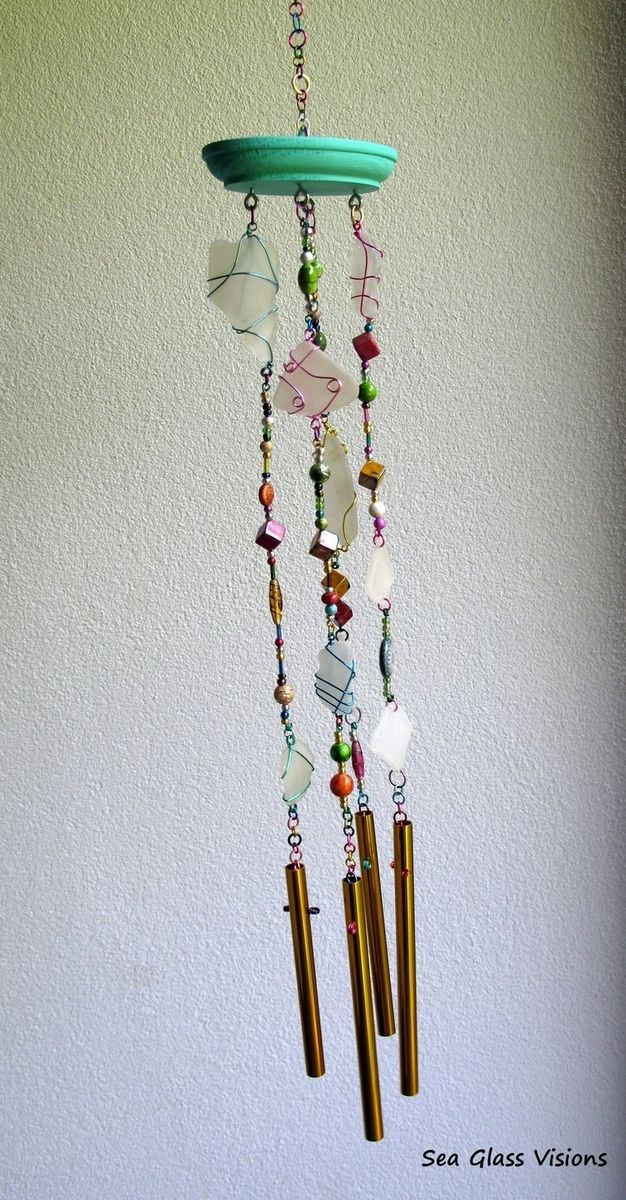 Hand Crafted Sea Glass Wind Chimes By Visions Custom Made Sea Glass Wind Chimes
