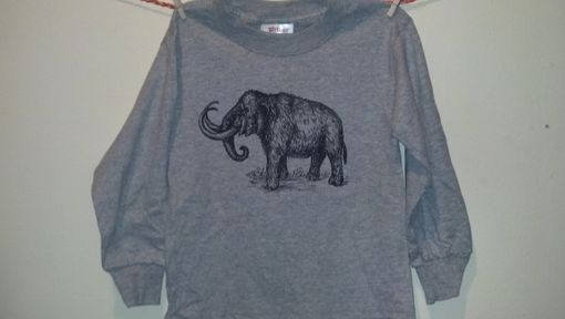 Custom Made Sale Woolly Mammoth Screen Printed Long Sleeve T Shirt