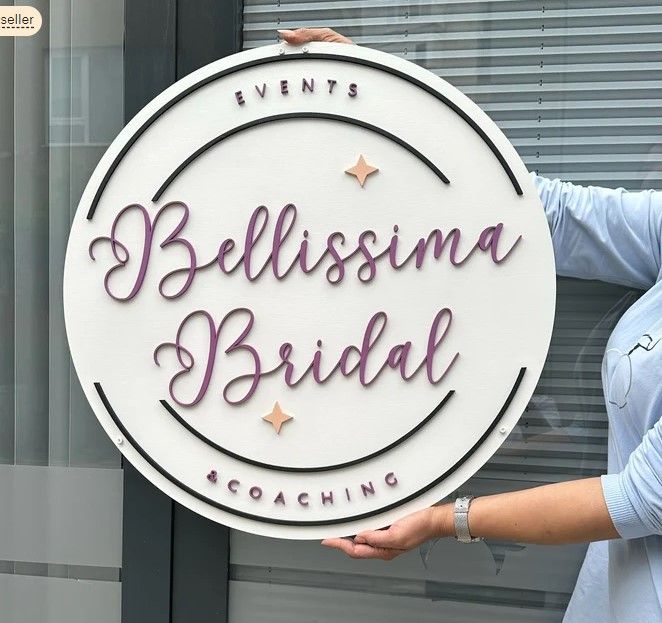 Buy Hand Made Custom Round Sign, Circle Custom Sign, Custom Logo Sign