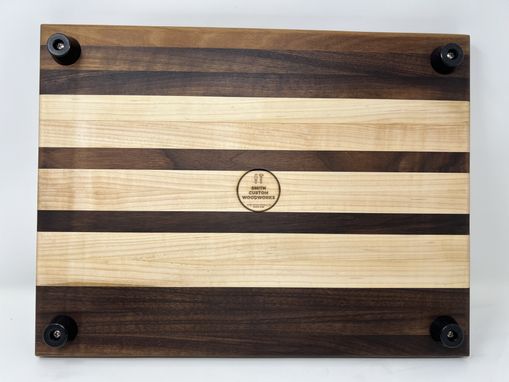 Custom Made Maple And Walnut Wood Cutting Board With Juice Groove