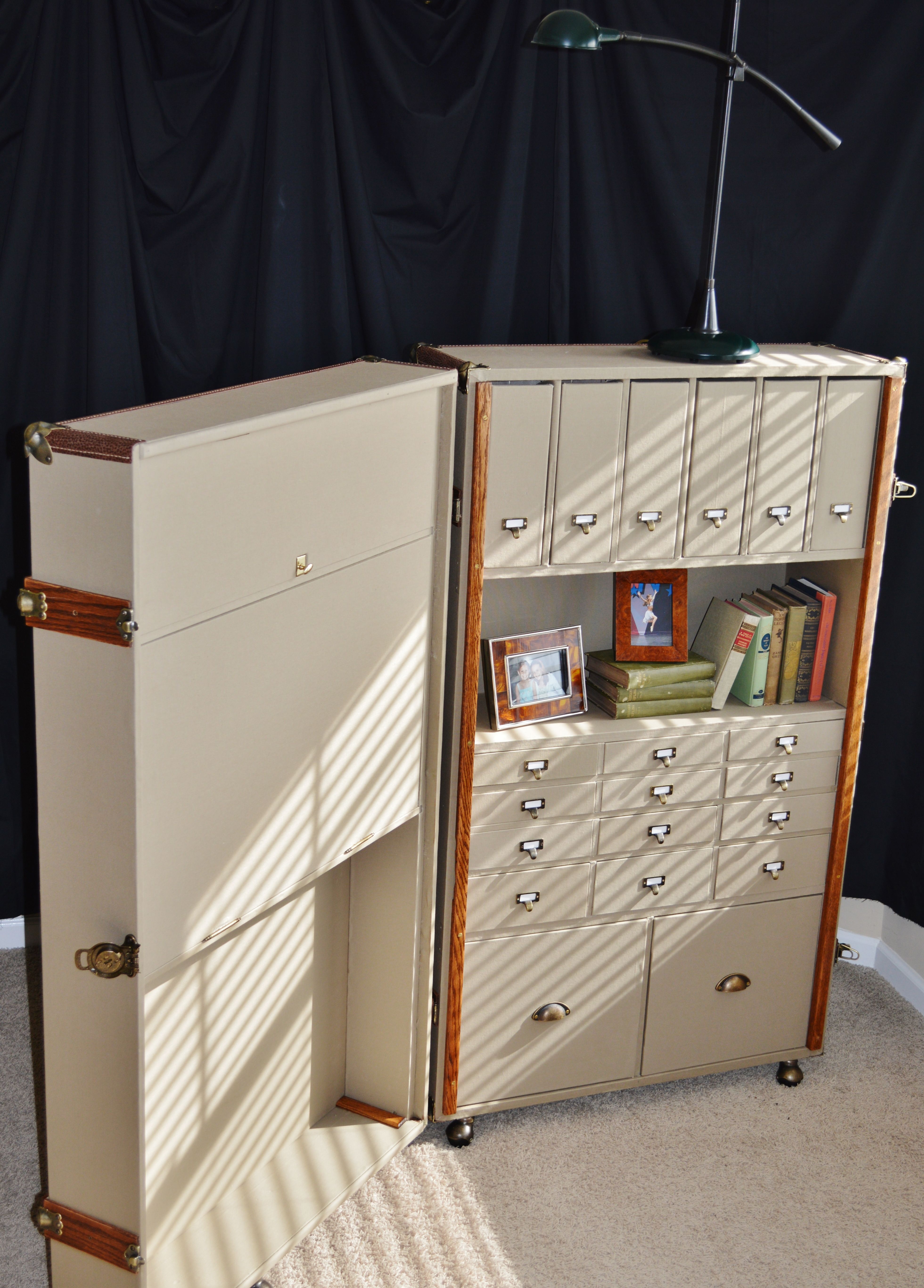 Hand Made Steamer Trunk Desk & Secretary