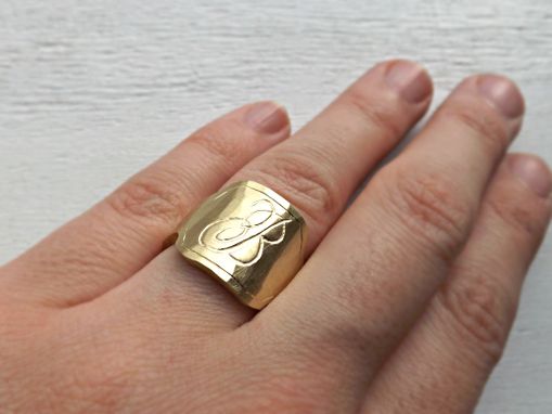 A Hand Crafted Mens Signet Ring Br Engraved Monogram Mens Signet Ring Br Engraved Monogram