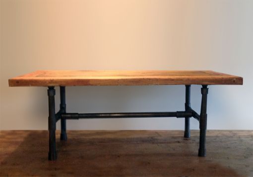 Custom Made Reclaimed Wood Pipe Leg Coffee Table