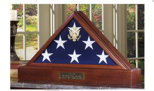 Custom Made American Flag Case Pedestal For 5 X 9.5 Flag - Burial Flag