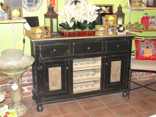 Custom Made Ruth's Pressed Tin Wine Cabinet