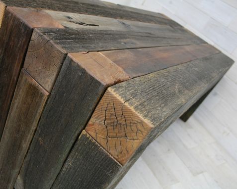 Custom Made Barn Wood Box Joint Bench