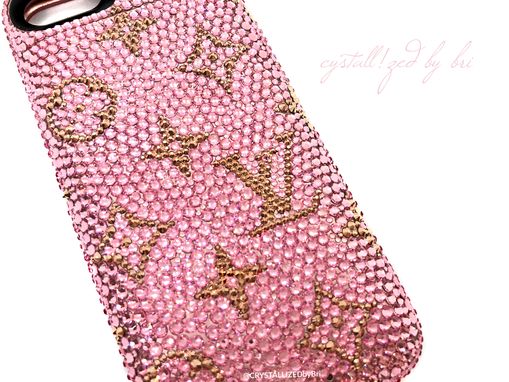 Custom Made Lv Crystallized Iphone Case Any Cell Phone Bling Genuine European Crystals Bedazzled Louis Vuitton