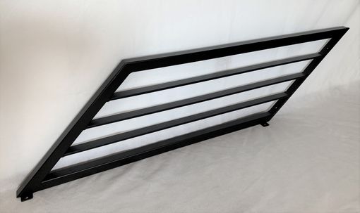 Custom Made Modern Industrial Horizontal Slat Railing, Steel Stair Handrail, Contemporary Metal Handrails
