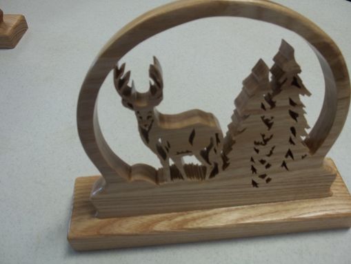 Custom Made Buck In The Pines, Horse With Man Kneeling At Cross