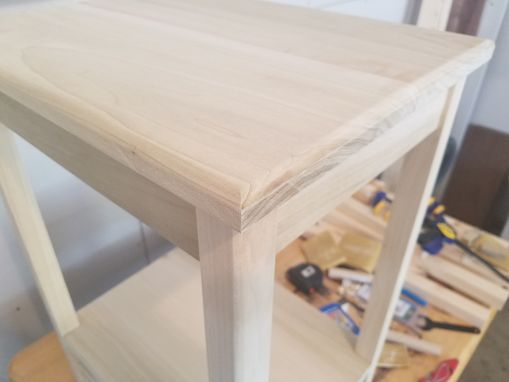 Custom Made Bare Wood Stylish End Table
