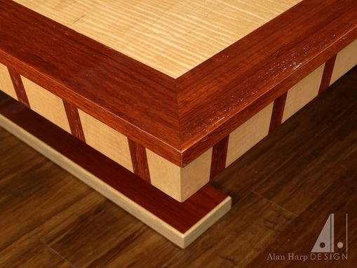 Custom Made Curly Maple And Padauk Ping Pong Table